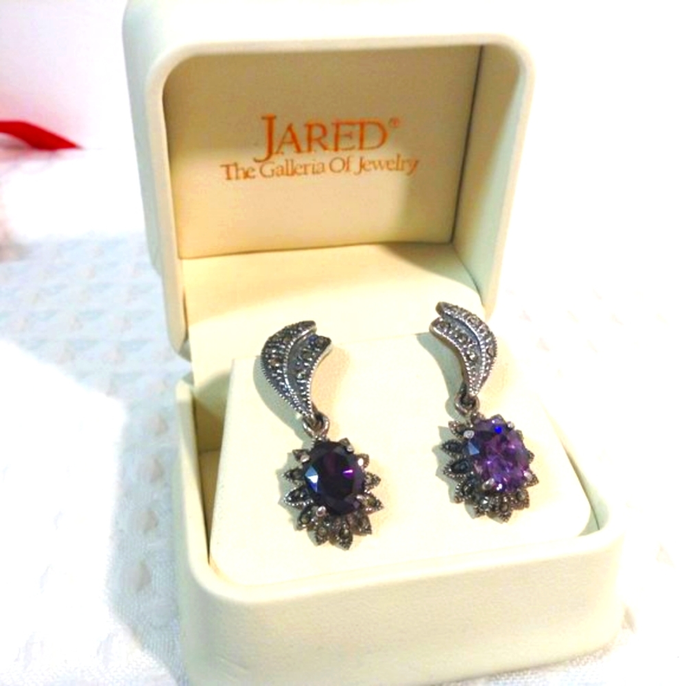 Marsala Sterling Marcasite Earrings